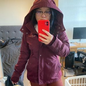 Hollister Fleece lined All-Weather jacket in maroon